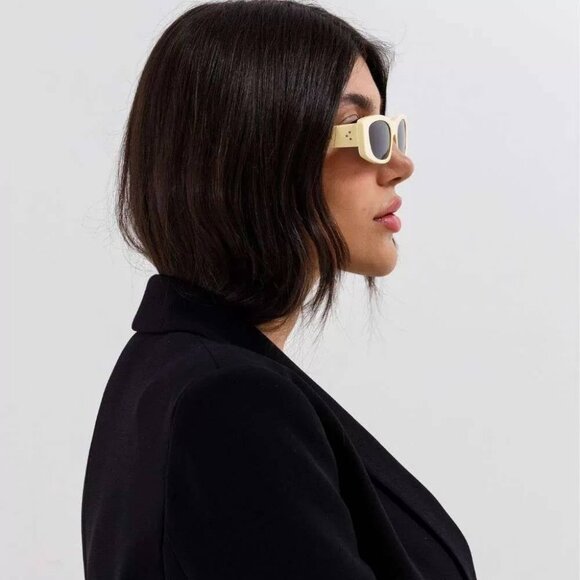 Celine CL40245U 39A Rectangle Sunglasses - Shiny Butter/Smoke - Picture 11 of 13